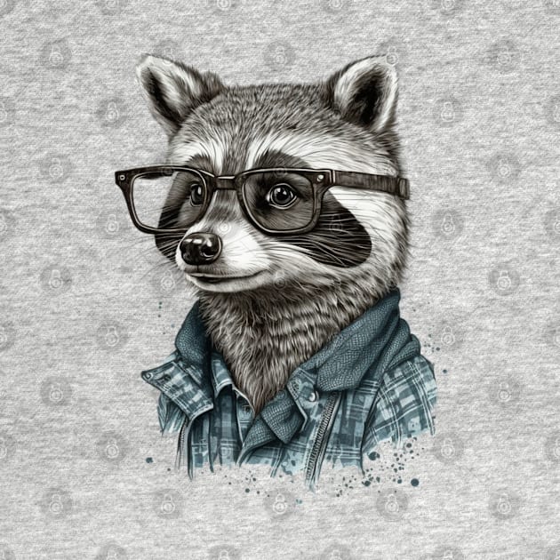 A raccoon with glasses by Evgeny